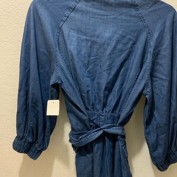 I by Iris Setlakwe denim blue belted size 6 - Picture 5 of 10